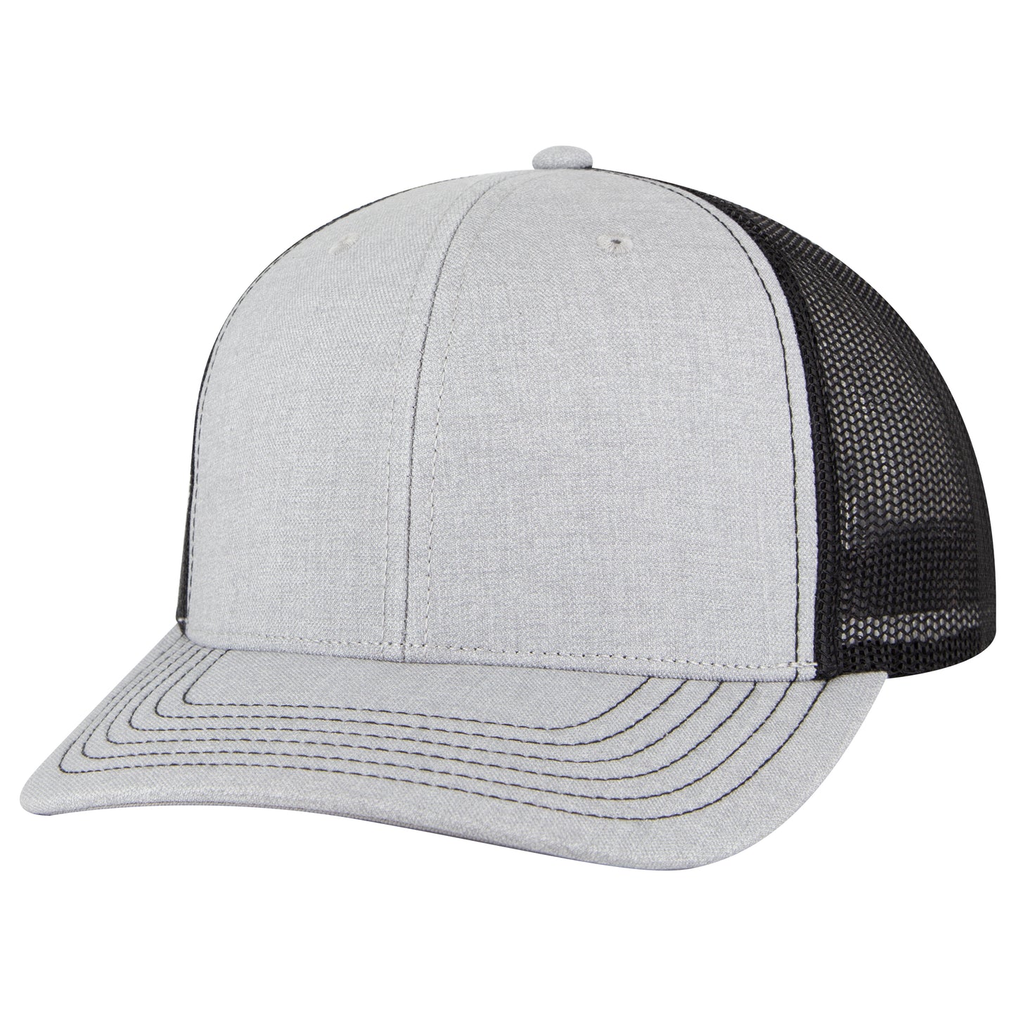 OTTO Cap 6 Panel Mesh Back Trucker Hat (112-1) - Heather