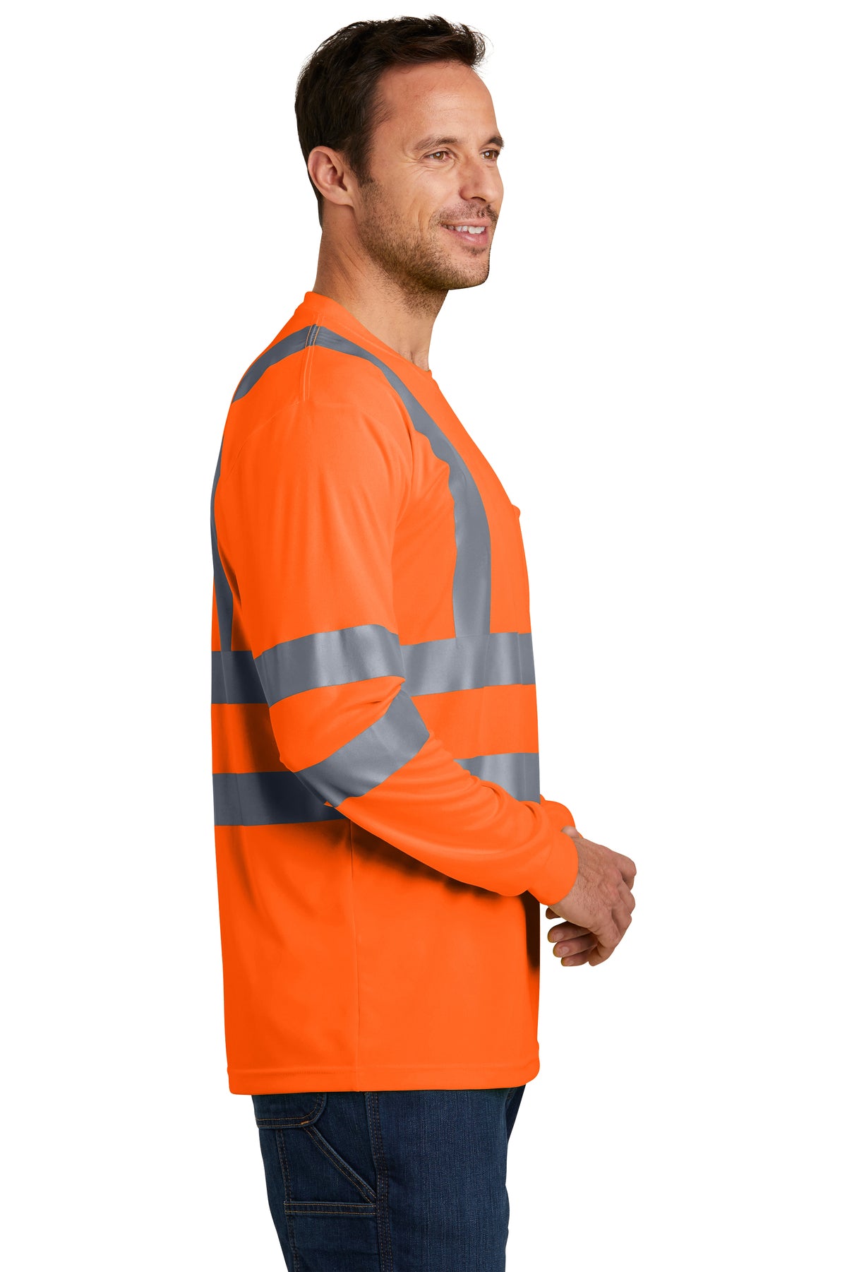 CornerStone® - ANSI 107 Class 3 Long Sleeve Snag-Resistant Reflective T-Shirt (CS409)