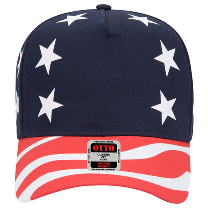 OTTO Cap: American Flag Mid Profile Baseball Cap (57-174)