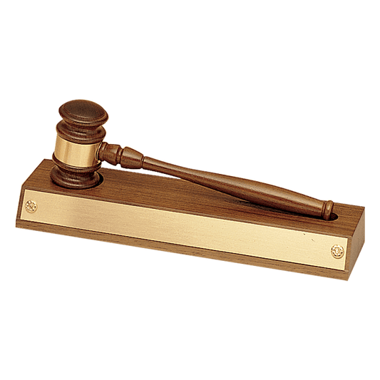 American walnut base with Removable 10" Walnut Gavel