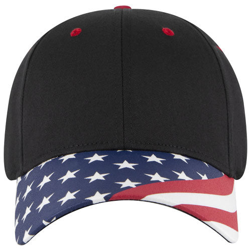 OTTO Cap: American Flag Structured Firm Front Panel Low-Fitting (80-1327)