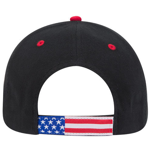 OTTO Cap: American Flag Structured Firm Front Panel Low-Fitting (80-1327-003B)