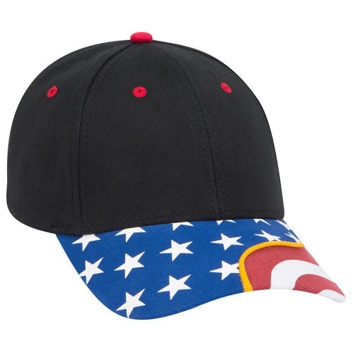 OTTO Cap: American Flag Structured Firm Front Panel Low-Fitting (80-1327-003B)