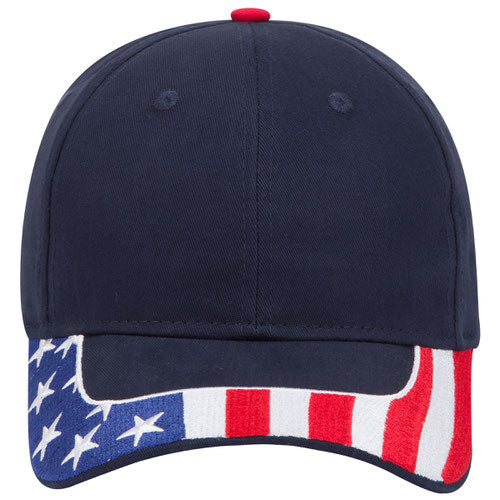 OTTO Cap: American Flag Structured Firm Front Panel Low-Fitting (80-1327-004C)