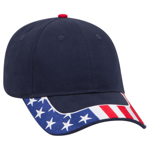 OTTO Cap: American Flag Structured Firm Front Panel Low-Fitting (80-1327-004C)