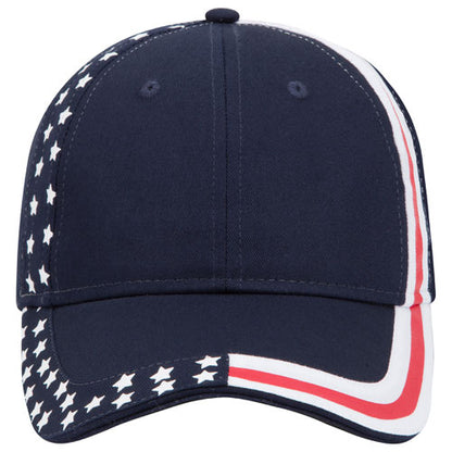 OTTO Cap: American Flag Structured Firm Front Panel Low-Fitting (80-1327-004D)