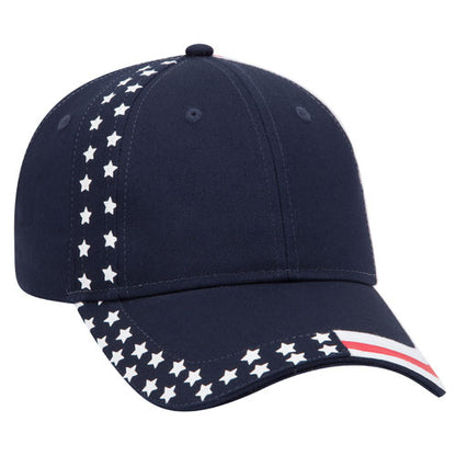 OTTO Cap: American Flag Structured Firm Front Panel Low-Fitting (80-1327-004D)