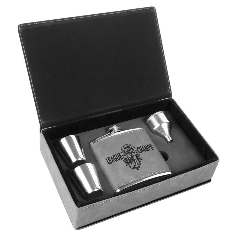 Leatherette Flask Gift Set (FSK3)