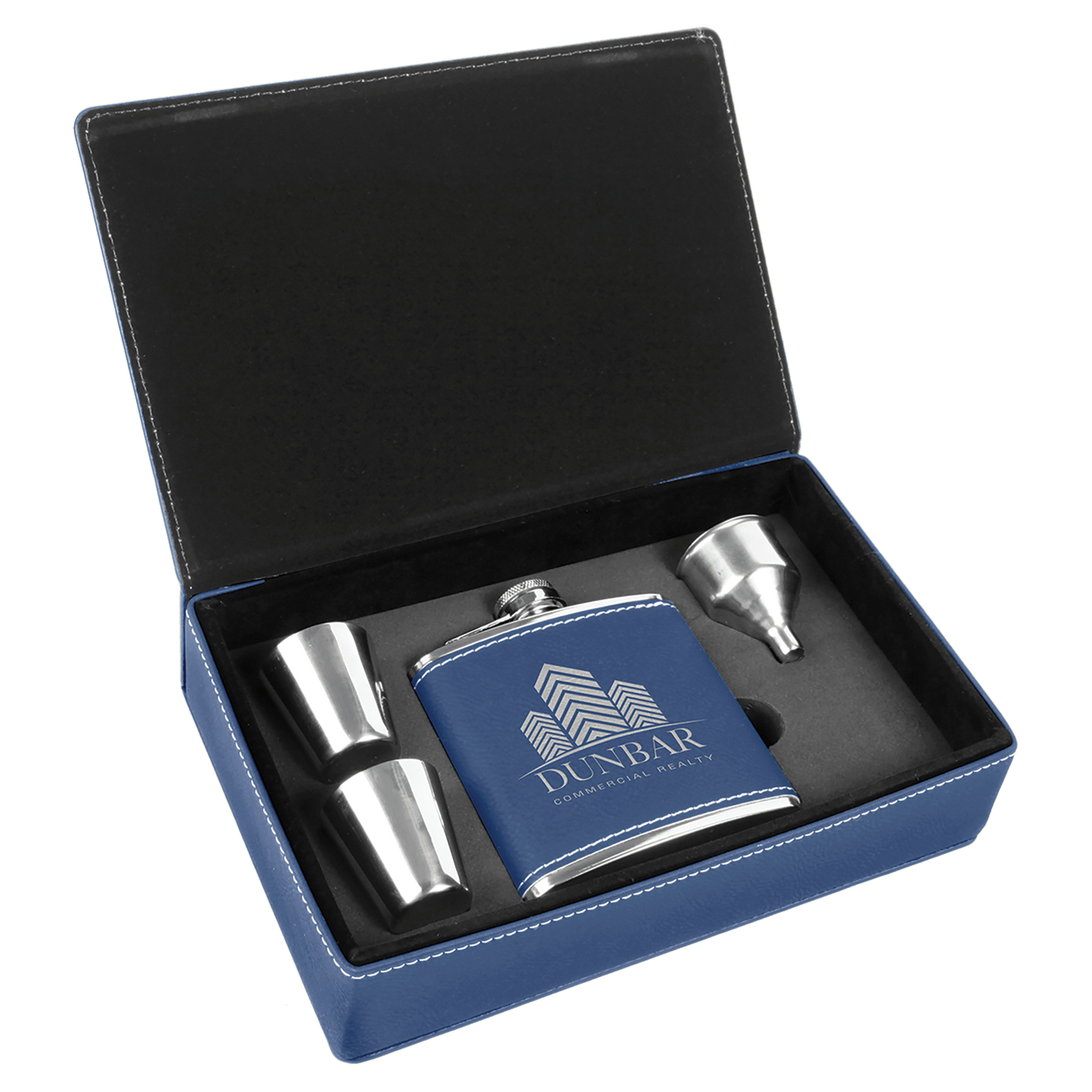 Leatherette Flask Gift Set (FSK3)