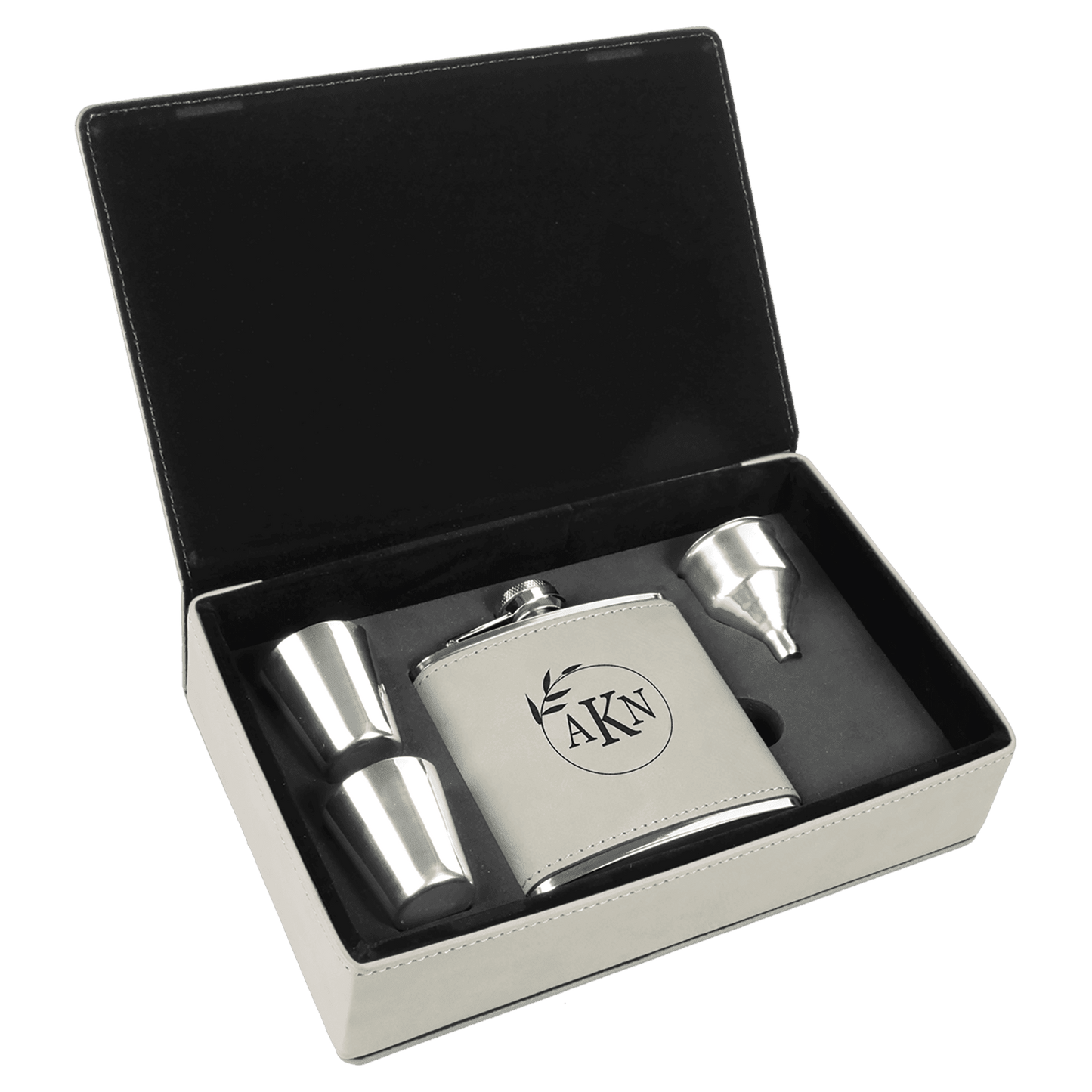 Leatherette Flask Gift Set (FSK3)