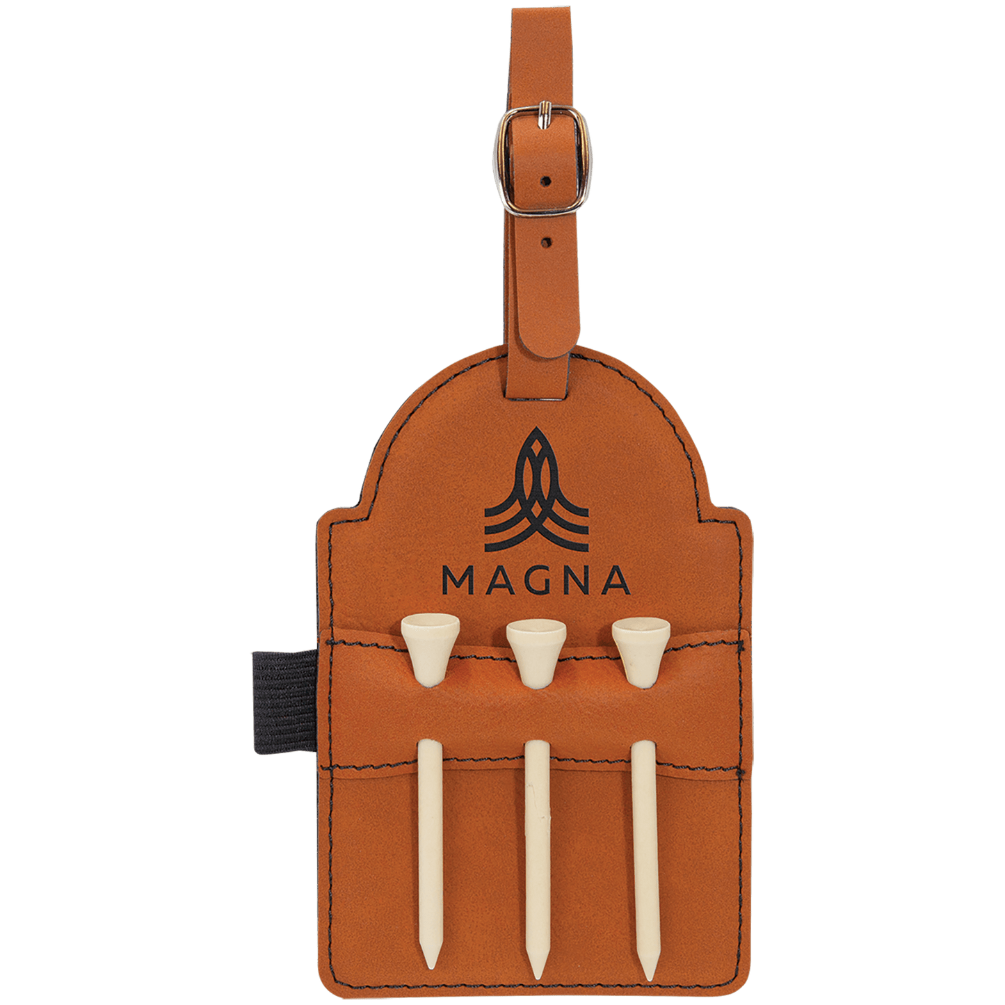 Personalized Golf Bag Tag with 3 Wooden Tees