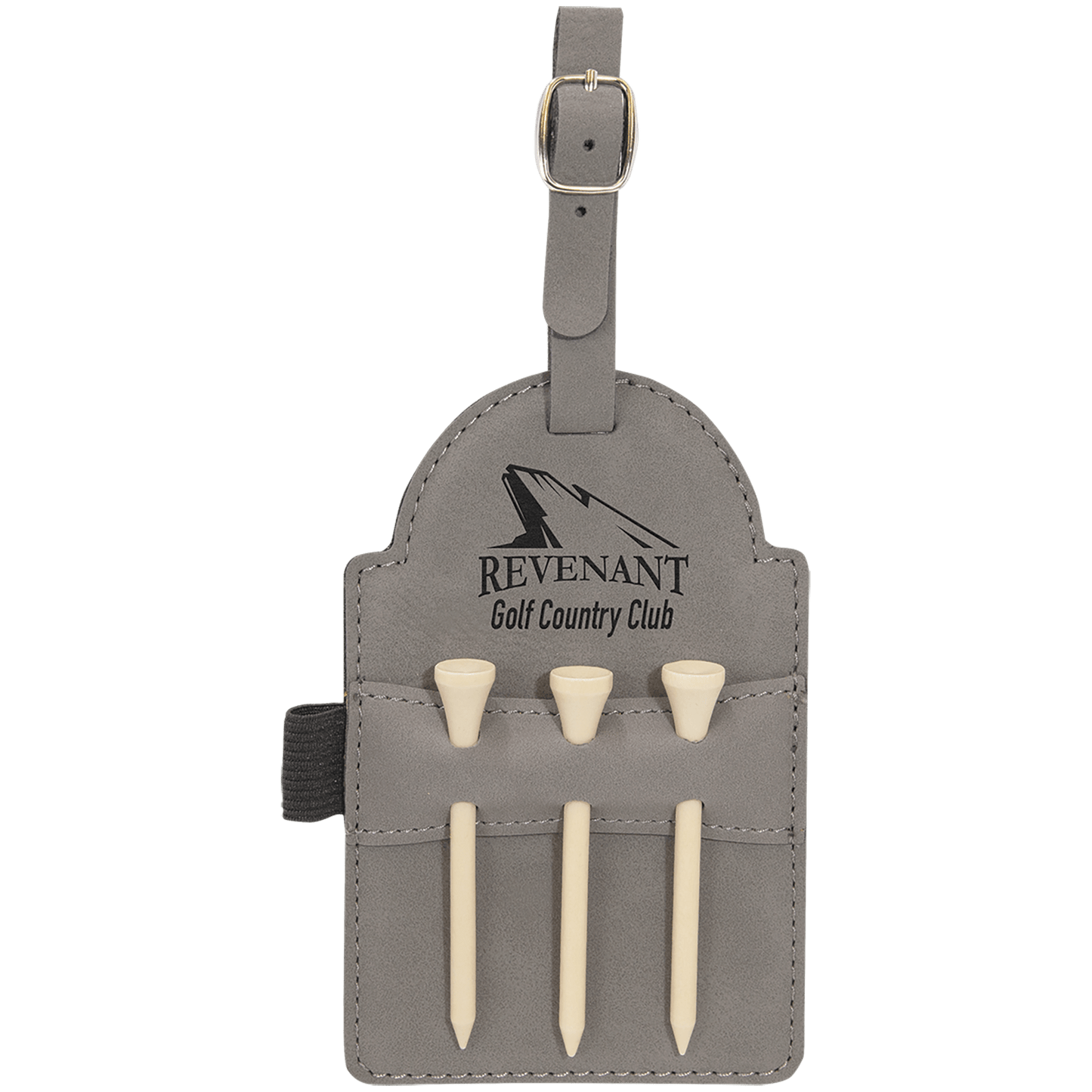 Personalized Golf Bag Tag with 3 Wooden Tees