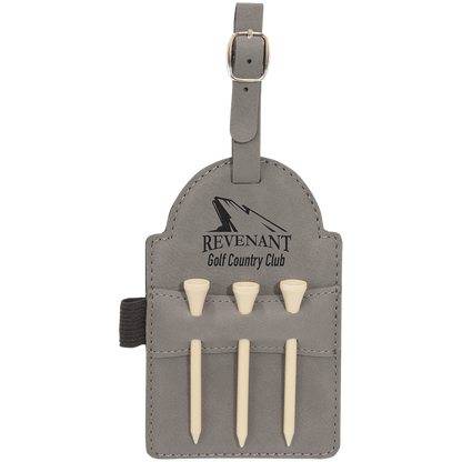 Personalized Golf Bag Tag with 3 Wooden Tees