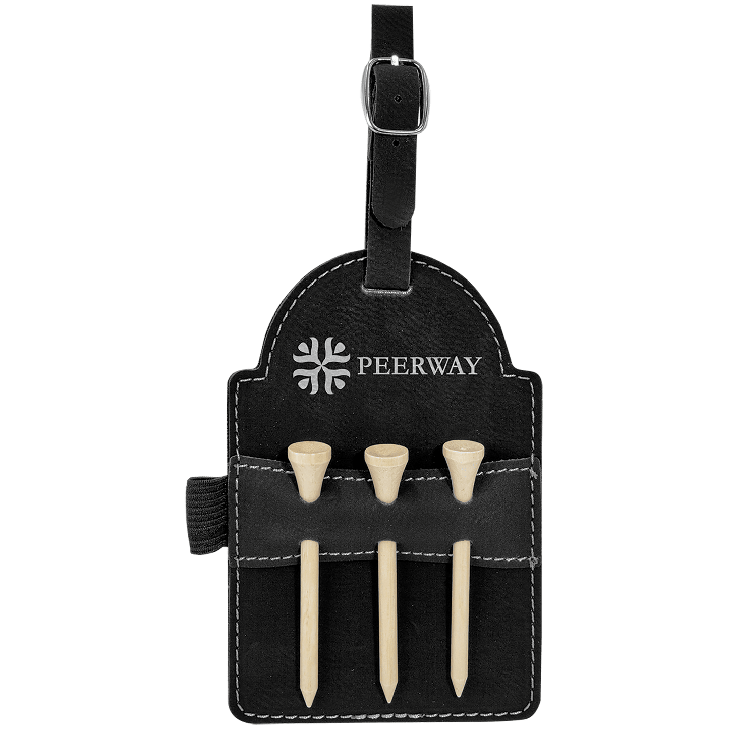 Personalized Golf Bag Tag with 3 Wooden Tees