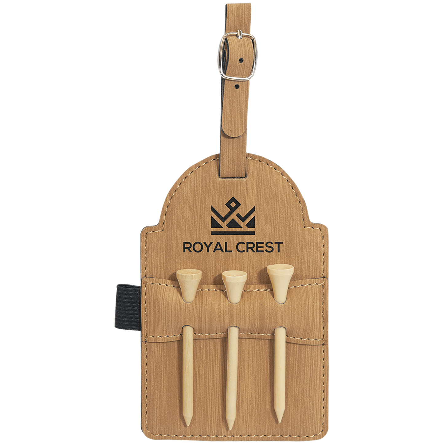 Personalized Golf Bag Tag with 3 Wooden Tees