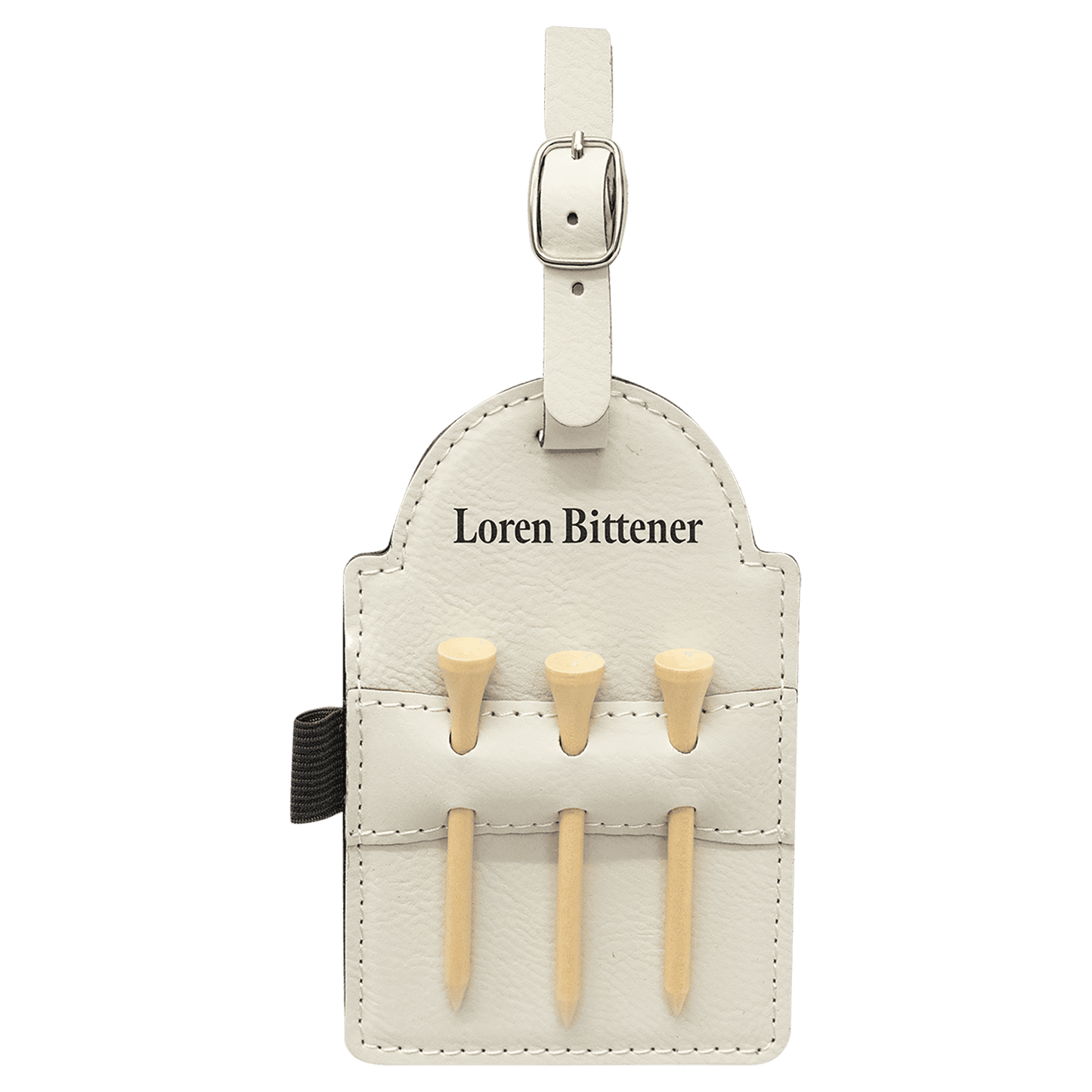 Personalized Golf Bag Tag with 3 Wooden Tees