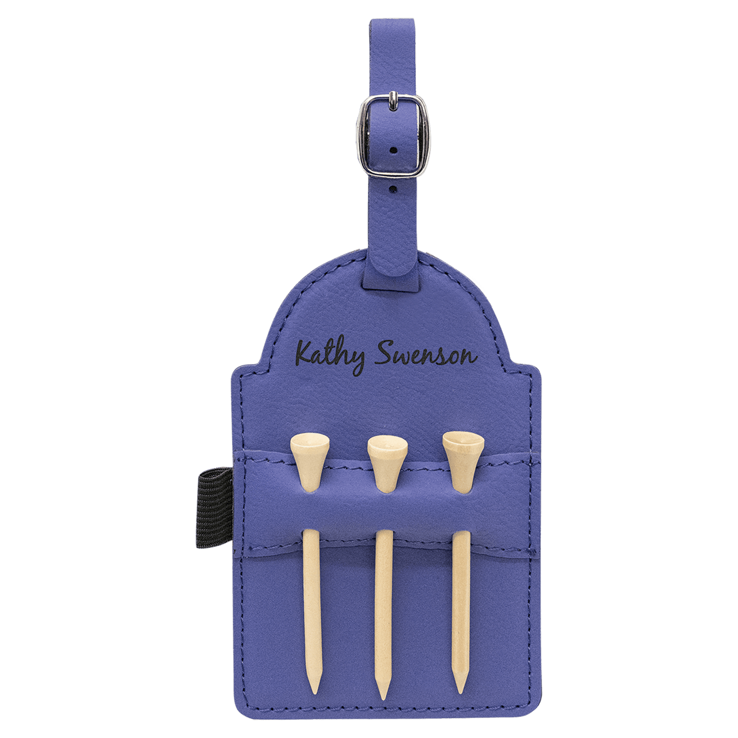 Personalized Golf Bag Tag with 3 Wooden Tees