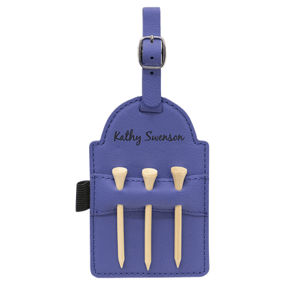 Personalized Golf Bag Tag with 3 Wooden Tees