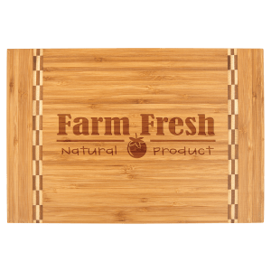 Bamboo Cutting Board with Butcher Block Inlay