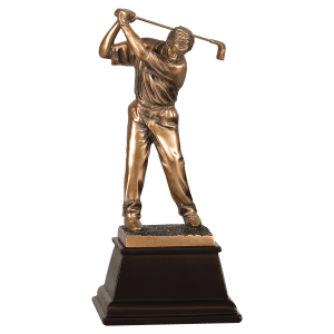 13 1/4" Bronze Male/Female Golf Resin Award