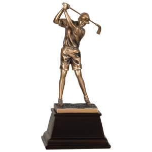 13 1/4" Bronze Male/Female Golf Resin Award