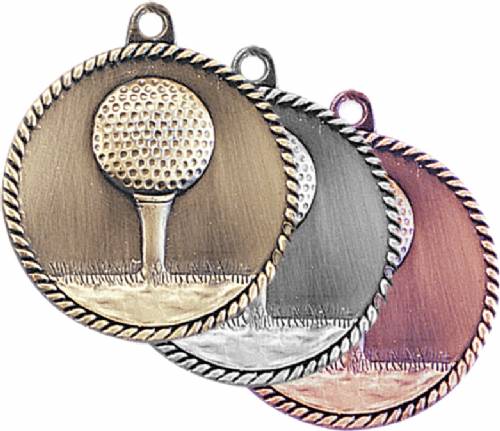 2" Golf High Relief Medal