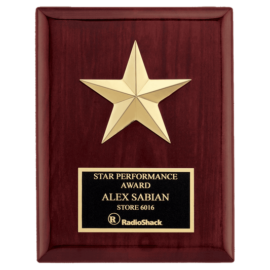 Star Casting on a Rosewood Piano Finish Plaque