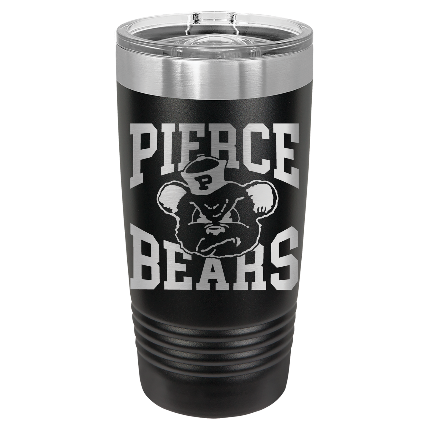 Pierce Bear Insulated 20 oz Stainless Steel Ringneck Tumbler with Logo