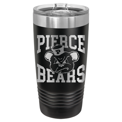 Pierce Bear Insulated 20 oz Stainless Steel Ringneck Tumbler with Logo