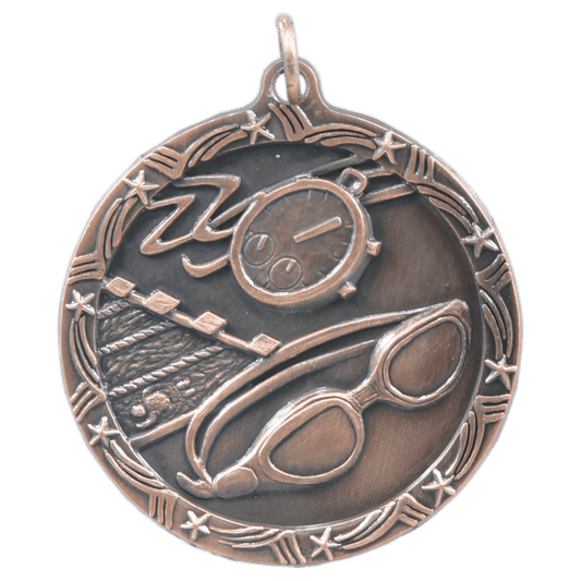 1 3/4" Swimming Shooting Star Medal