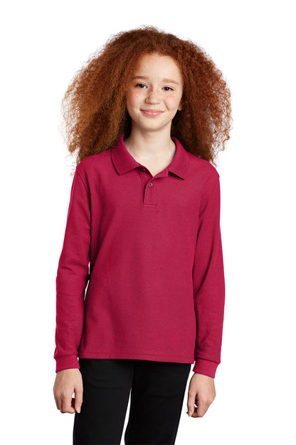 Our Lady of Lourdes Youth Silk Touch™ Long Sleeve Polo (Y500LS)